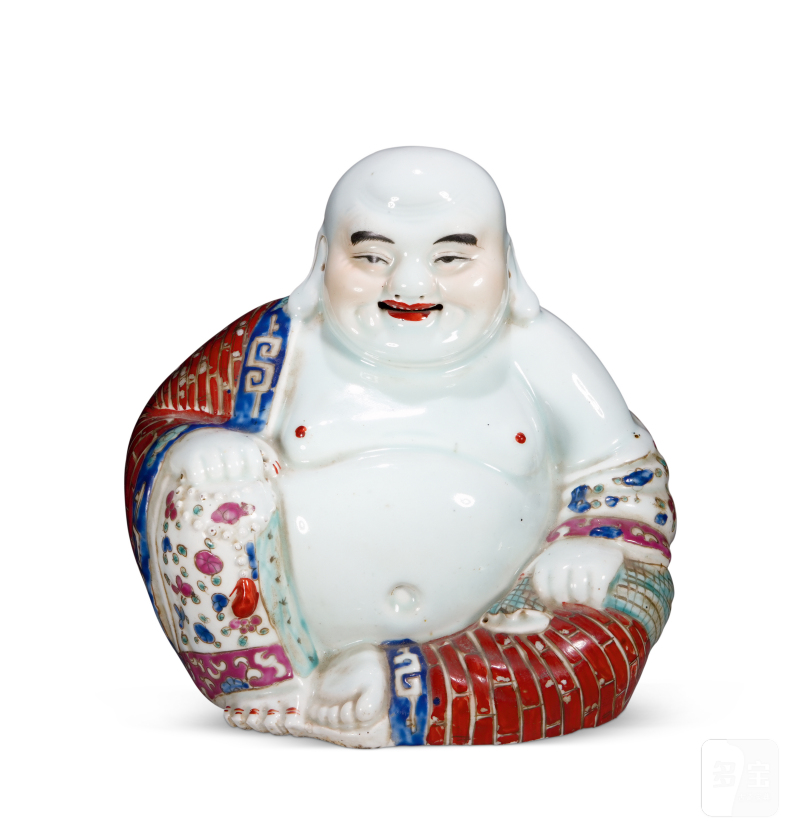 清光绪 粉彩弥勒坐像